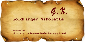 Goldfinger Nikoletta névjegykártya
